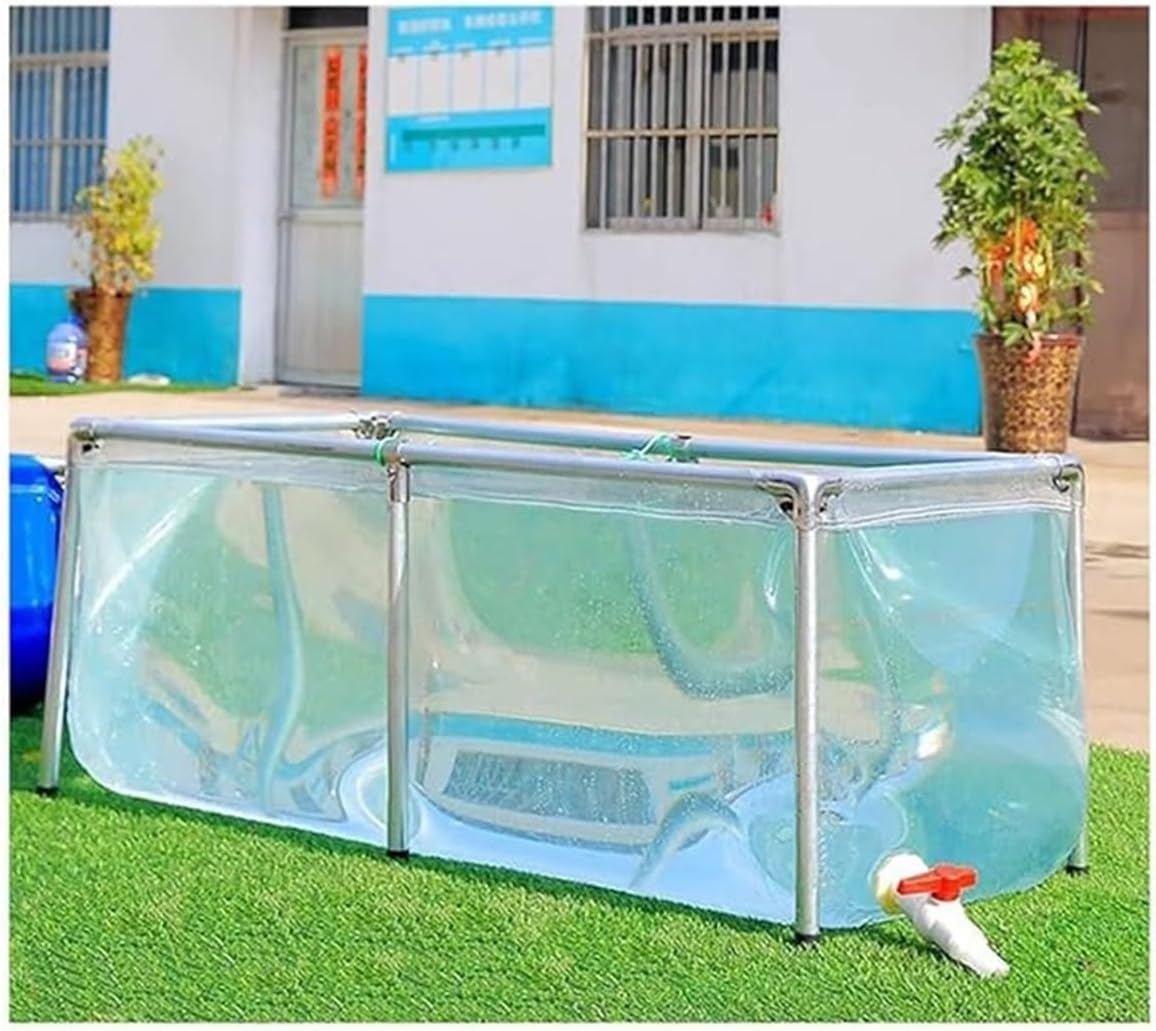 Pool Above Ground, Transparent Canvas Pool, 1.3mm Thick Clear PVC Children's Pool, Easy to Observe for Emergency Water Tank Koi Breeding, Customizable Size(200X100X60CM)