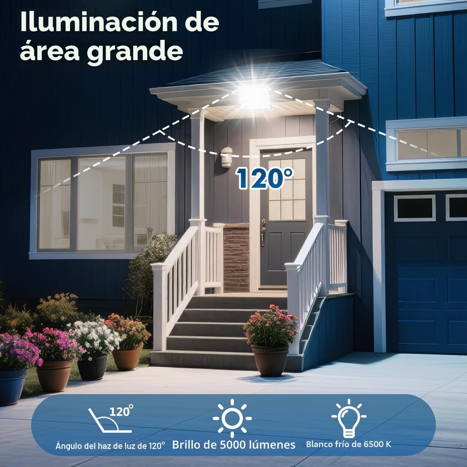 Pack de 2 focos LED de 200 W para exteriores 6500 K blanco frío IP66 impermeables para jardines y campos deportivos