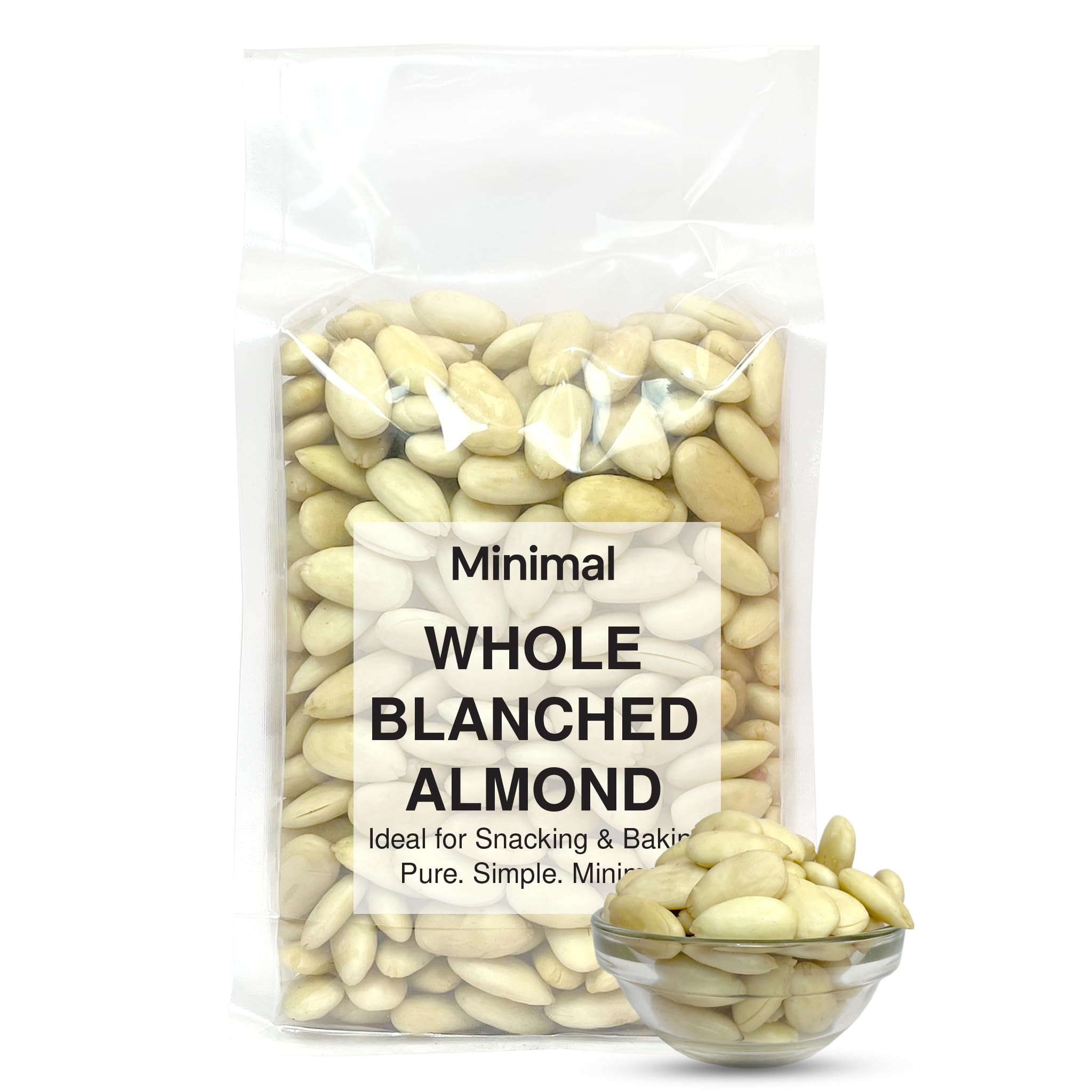 Minimal Whole Blanched Almonds 150g | Premium Skinless Almonds | Smooth Texture, Clean Taste | Ideal for Snacking, Baking & Desserts (Pack Of 1)-image-25