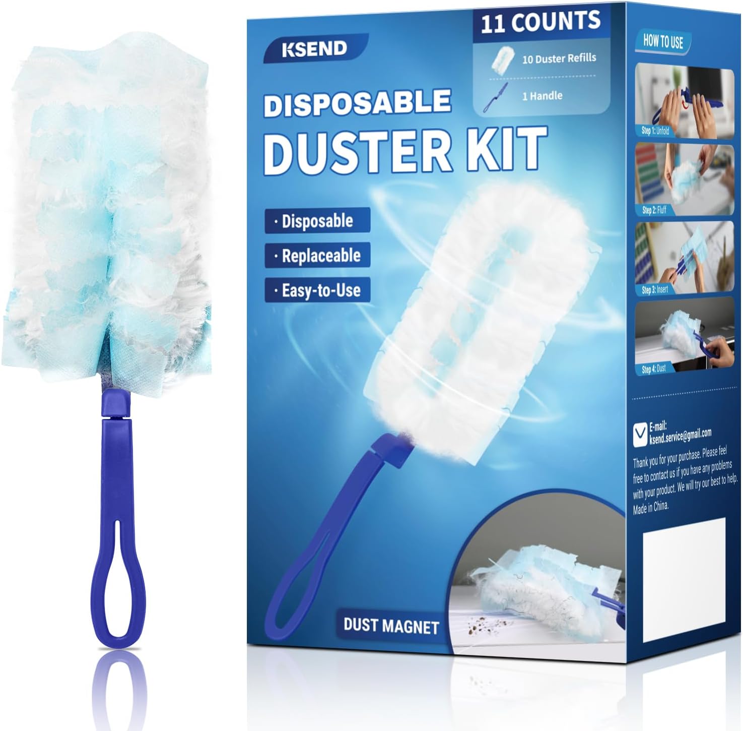 Ksend Duster Set with 10 Duster Refills & 1 Handle