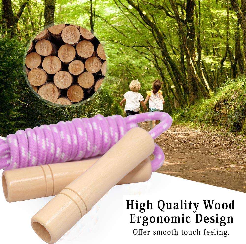 Beaded Jump Rope 2 Pack, ACEONE Segmented Skipping Rope for Kids Adults, Adjustable Tangle-Free Toddler Jumping Rope for Fitness Exercise Training (Green+Pink)