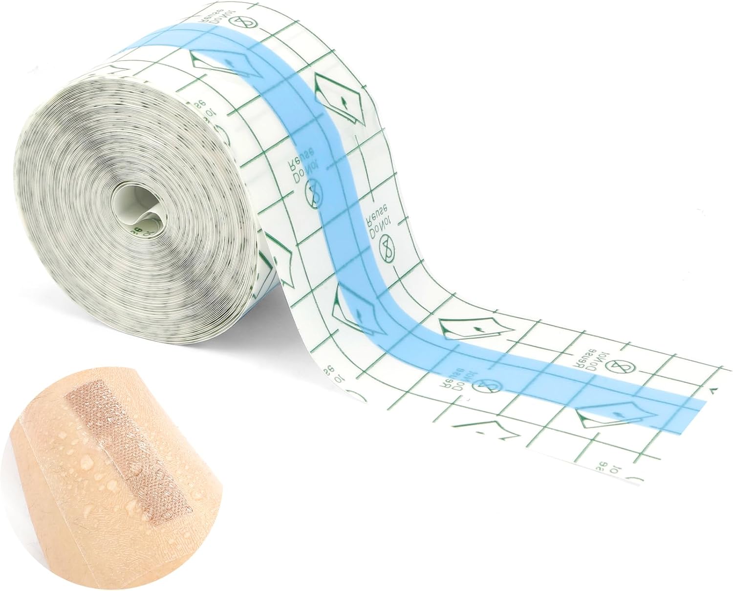 Tattoo Aftercare Bandages for Swimming, 1 Roll 1.9 Inch x 10.9 Yard Waterproof Tape for Skin, Wound Seal, Second Skin Tattoo Cover Up, Transparent Film Dressing, Clear Band Aids