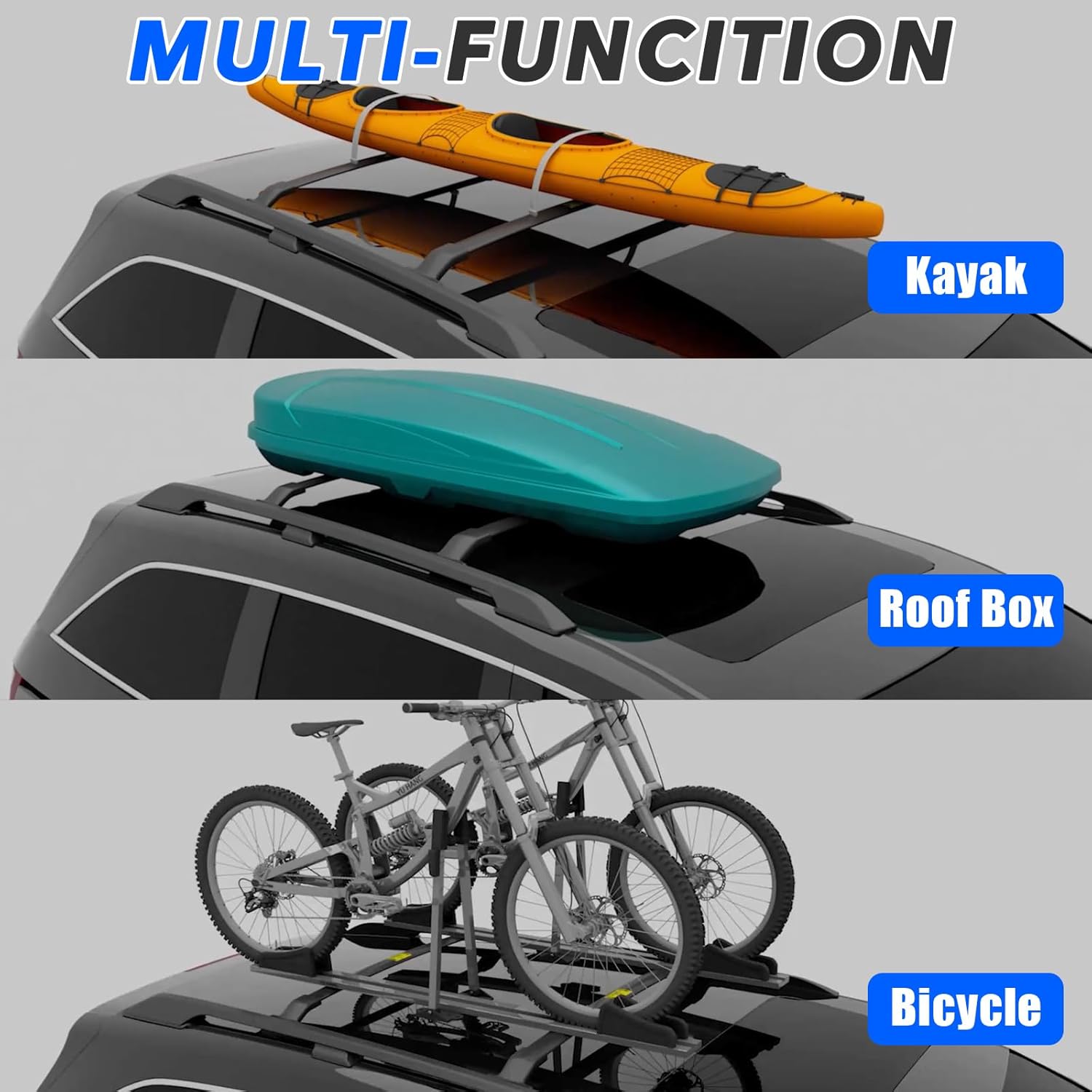 roof rack kit cross bars side rails fit for honda odyssey 2011 2012 2013 2014 2015 2016 2017, rooftop luggage rack roof side rail crossbars, load-bearing capacity 165 pounds, black(4pcs) fit for honda odyssey 2011-2017