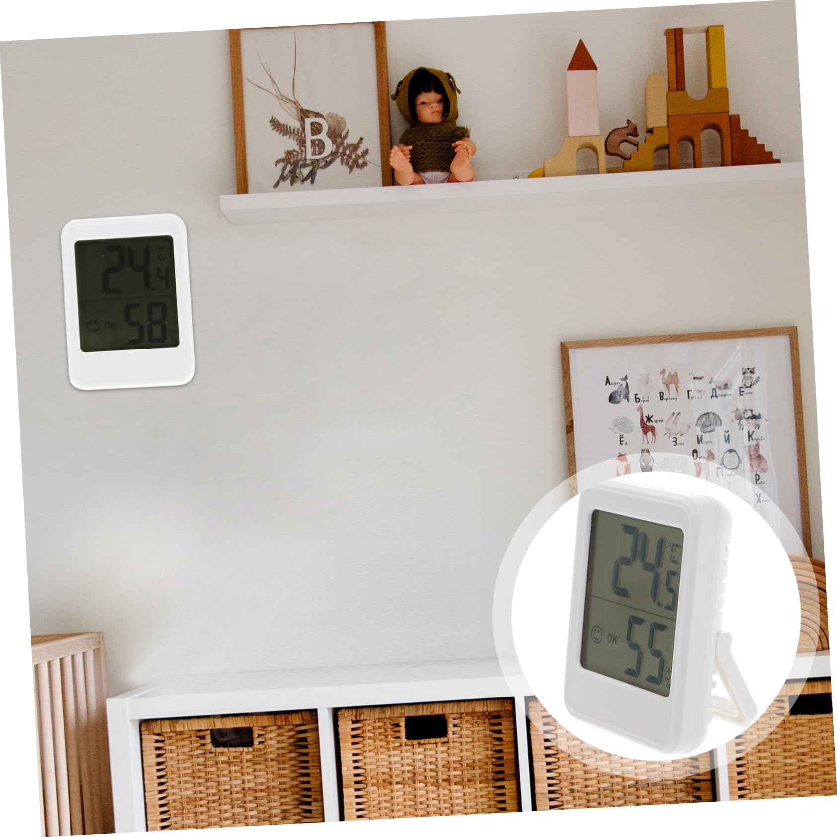 TOYANDONA 3 Pezzi Misuratore Elettronico Di Temperatura e Umidità Termometro Igrometro Digitale Per Humidor Mini Igrometri Igrometro All'aperto Termometri Bianca