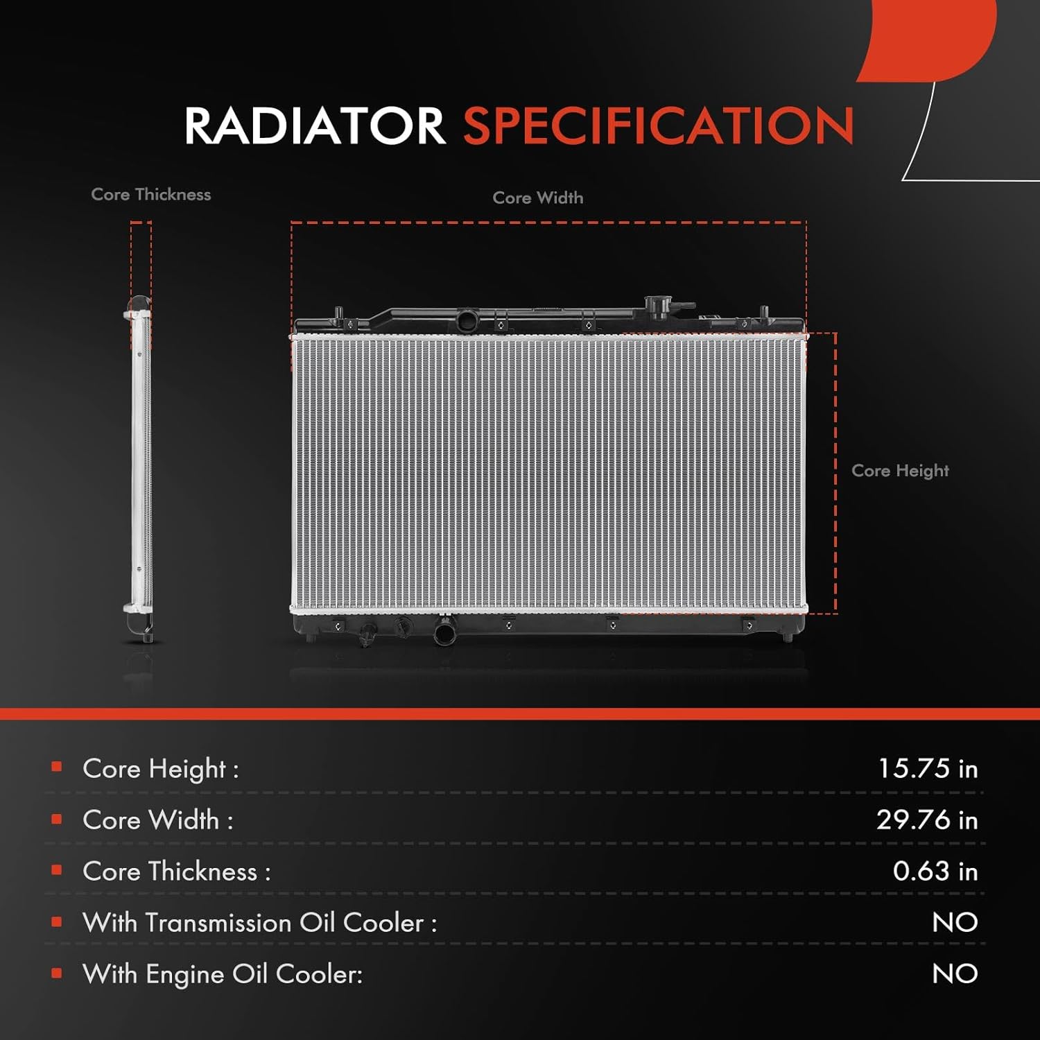 A-Premium Engine Coolant Radiator Assembly Compatible with Honda HR-V HRV 2023-2024