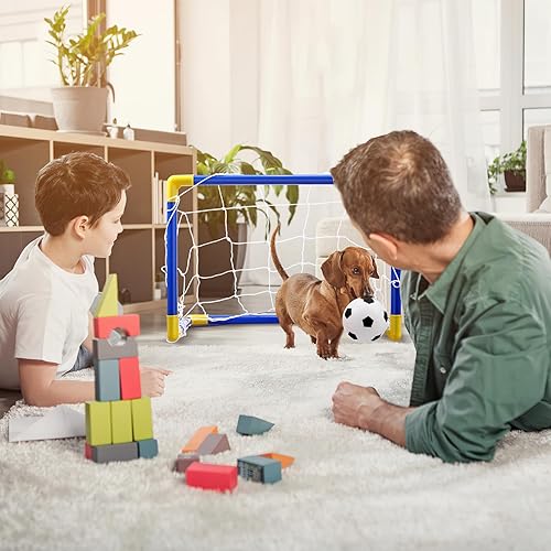 Miniatura 4 de Kisangel Portería de fútbol portátil para niños, juego de mini red de fútbol para patio trasero e interior, perfecto para entrenamiento y juegos