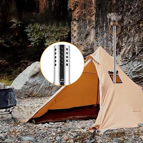 Miniatura 8 de KingCamp Estufa de tienda de campaña caliente, estufa de campamento plegable con gran caja de combustión, estufa de campamento de invierno de 7.5