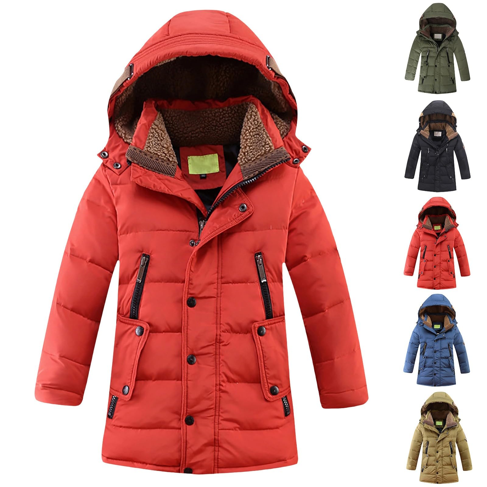 Piumino invernale per bambini per la scuola con cappuccio foderato in pile parka imbottito caldo capispalla bambini spesso scuola casual soprabito
