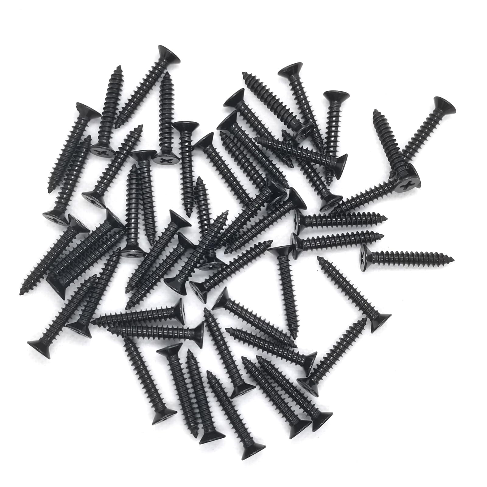 M4 Stainless Steel Screws 30 mm, Black Self Tapping Flat Countersunk Head Wood Screw, Hardware Fasteners, Pack of 50