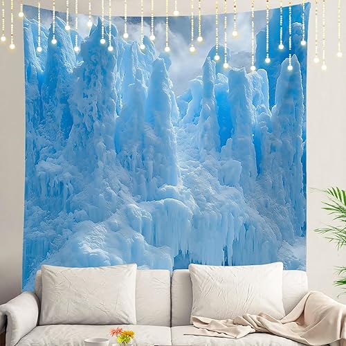 Miniatura 63 de Shrahala Tapiz de pared de acuarela desgastado, elegante pintura para colgar en la pared, tapiz grande decorativo de fibra de poliéster, dobladillo