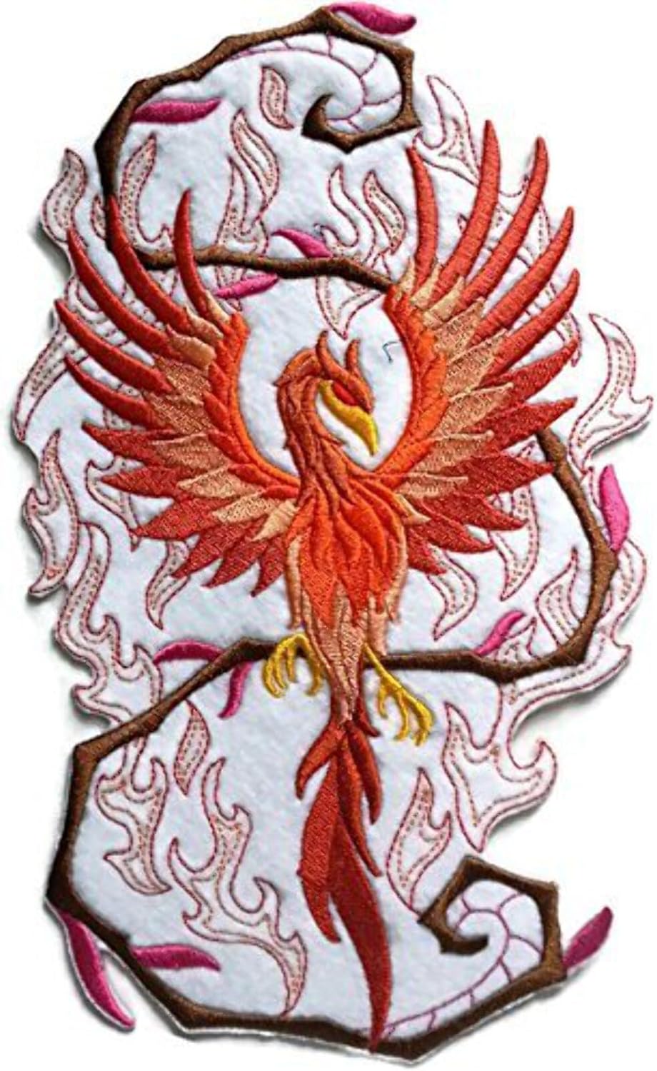 Custom Legendary Mythical Unique Dragon (Phoenix in Fantasy Flames) Embroidery Iron On/Sew Patch [5.85" * 9.38""][Made in USA]