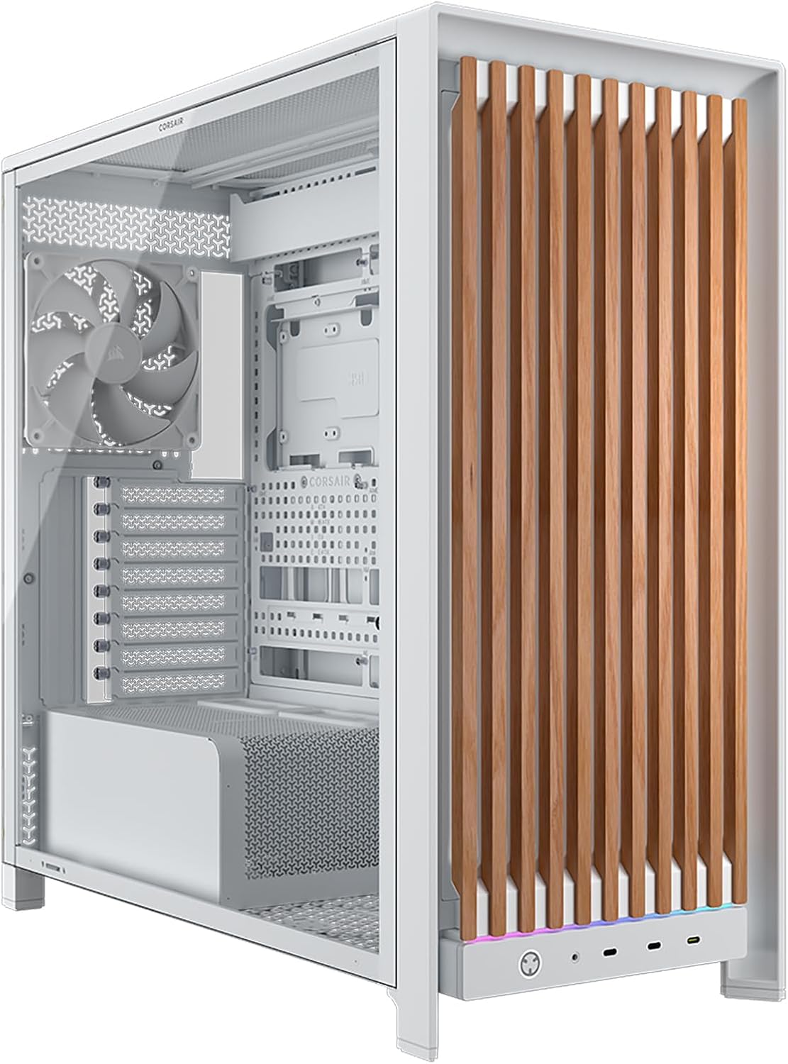 Gabinete Corsair Frame 5000D Wood RS Mid-Tower ATX Blanco/Oak