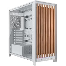 CORSAIR Frame 5000D Wood RS Mid-Tower ATX PC Case Solid Wood Airflow Panel, 3X Pre-Installed Fans, Modular Customization, Spacious Interior, GPU Anti-Sag White/Oak