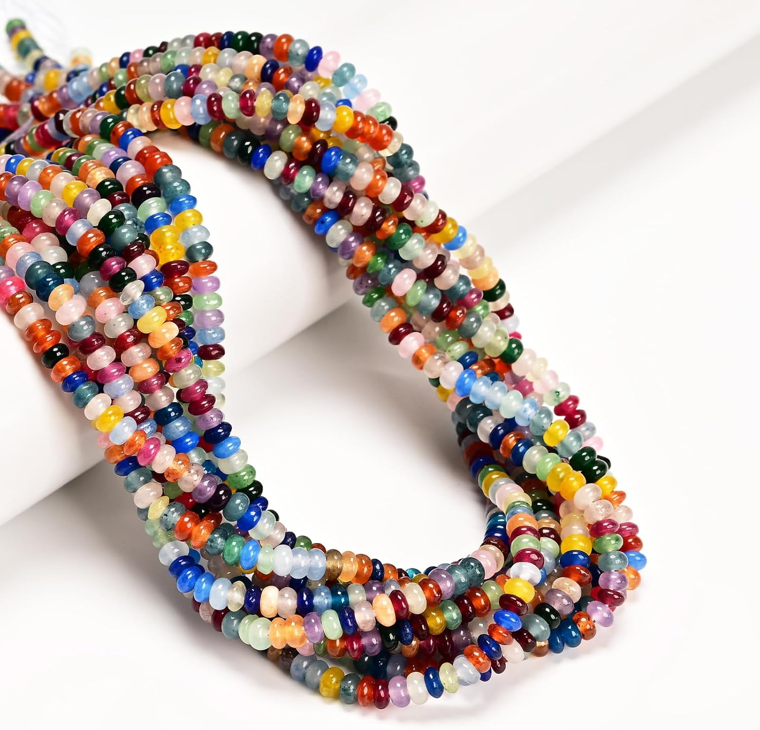 ICAI Beads Natural 2x4mm Rondelle Beads, Abacus Disk Stone Spacer Beads – Loose Natural Gemstone Beads for DIY Bracelet, Necklace, Jewelry Making (Mulitcolor) - Image 3