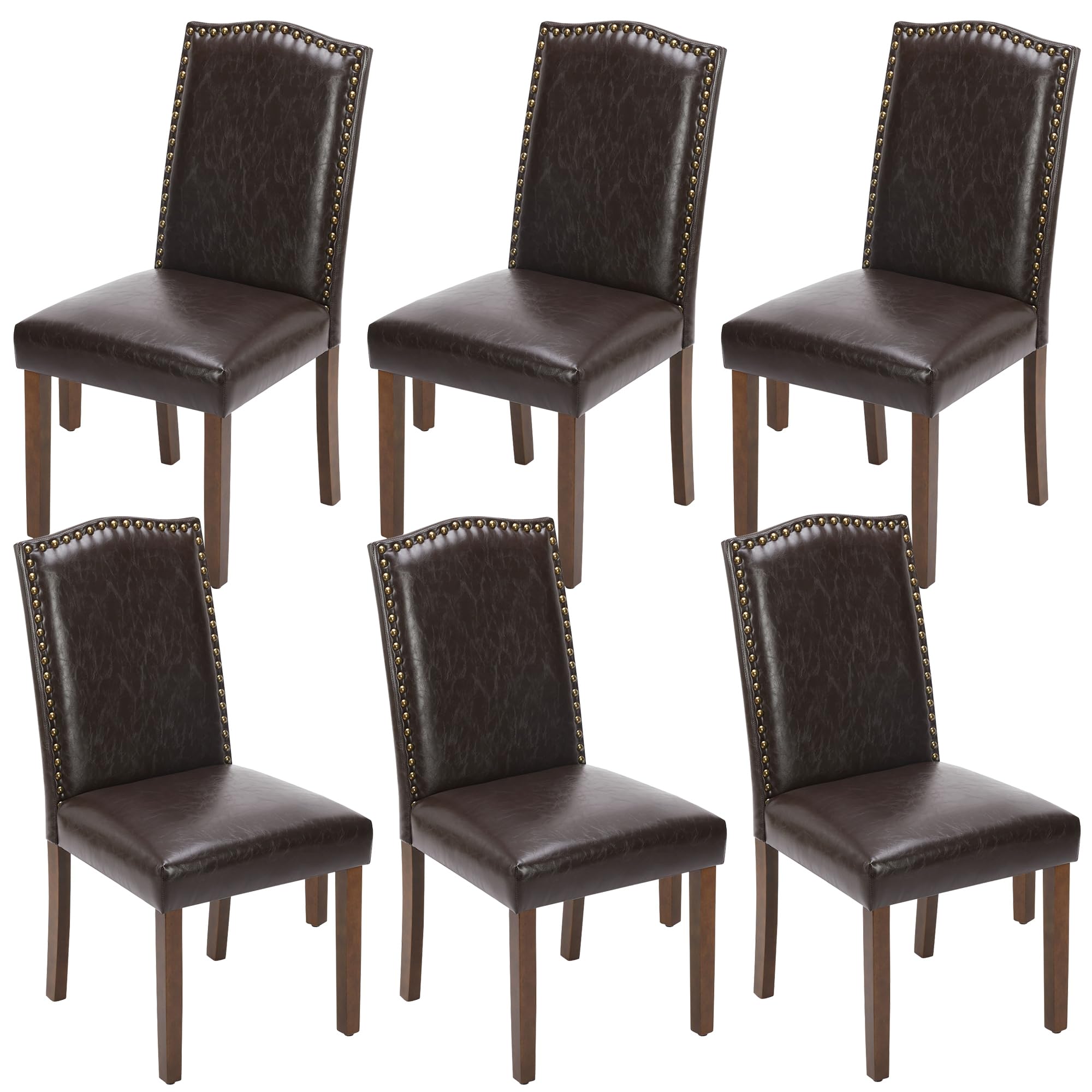 Amazon.com - Elevon Upholstered Dining Chairs Set of 6, Modern Upholstered Leather Dining Room ...