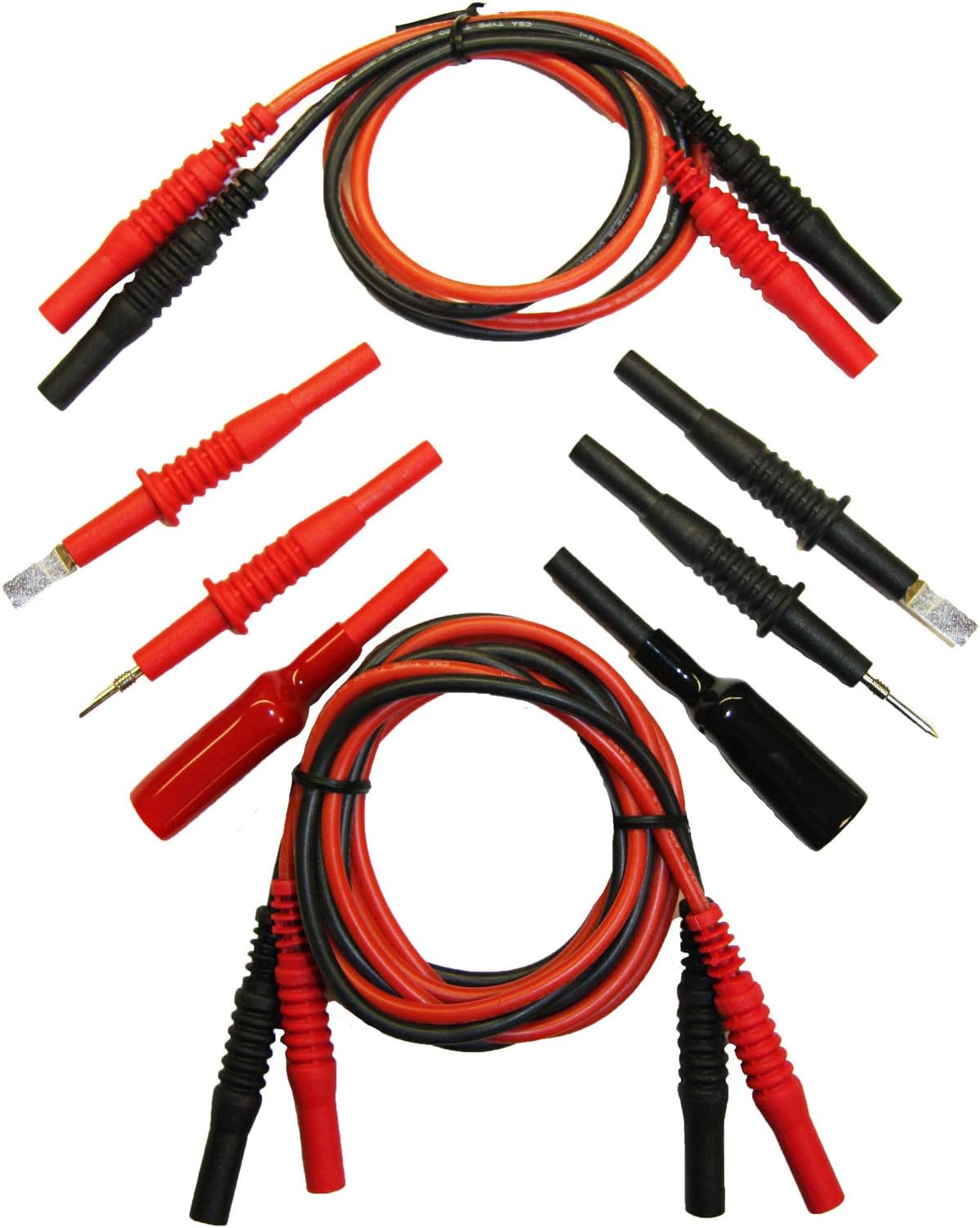 Triplett Moduleads UL-Listed Premium Silicone Jacketed 24" and 60" Test Leads with Insulated Alligator Clips and Carrying Case (79-812)