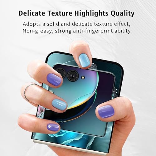 Vista 180 de Funda para Motorola Moto Razr Plus 2023 con protección de pantalla, cubierta trasera de policarbonato duro delgada y ultrafina con patrón de estante