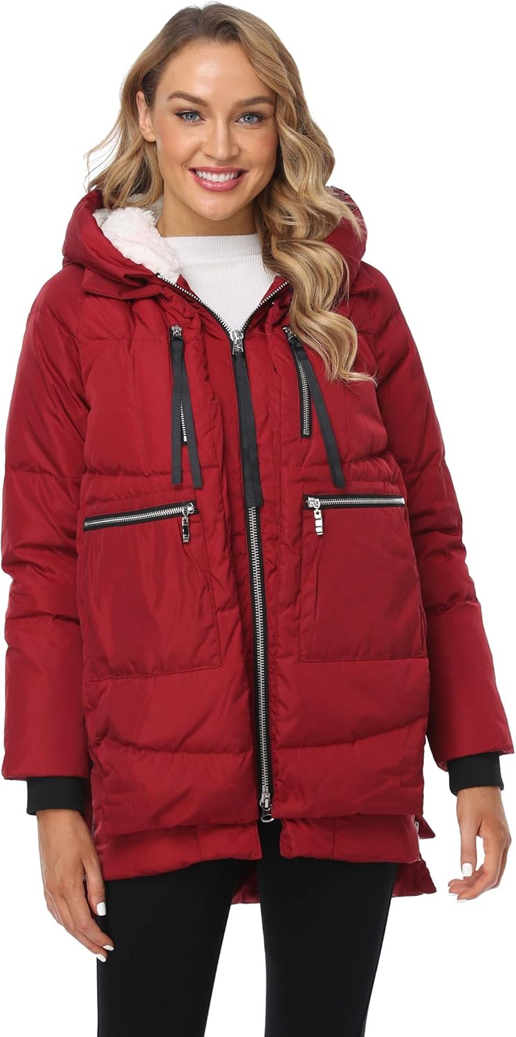 Women’s Winter Thickened Down Jackets Long Down Coats Warm Parka with Hood Women’s Winter Thickened Down Jackets Long Down Coats Warm Parka with Hood