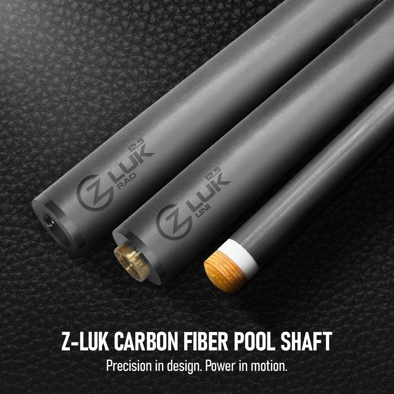 CUEBOTS Z LUK Queue de billard en fibre de carbone à tige unique – Uni, Rad 3/8-8, 3/8-10, 5/16-18 avec pointe de 11,8 mm, 12,5 mm, facile à contrôler, tige de billard à faible déviation 73,7 cm