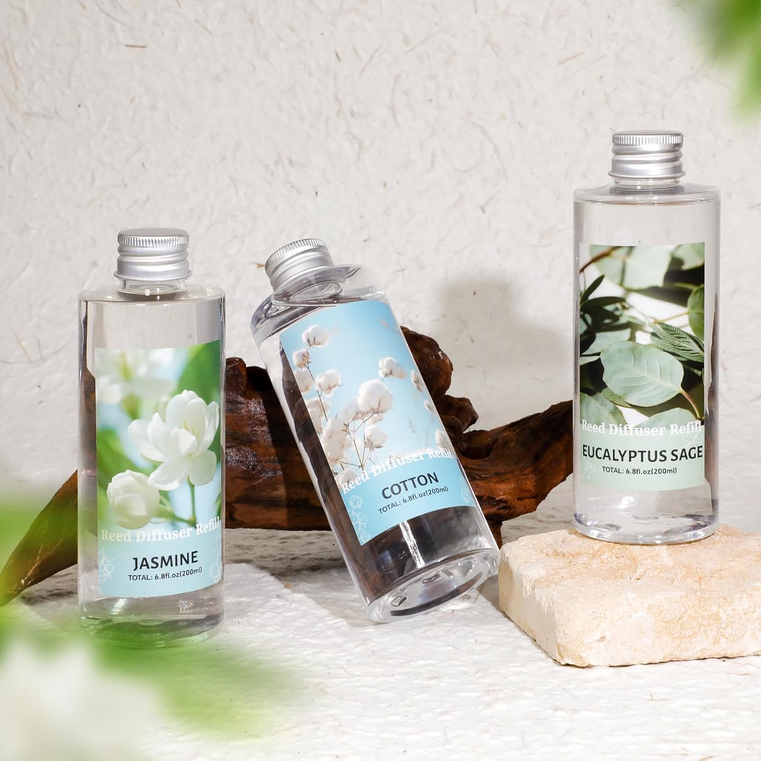 SCENTORINI Reed Diffuser Oil Refill, Eucalyptus Sage Diffuser Oil 6.76 Fl Oz, Natural Scented Essential Oil Refill Long Lasting Home Fragrance for Room Spa Aromatherapy Bathroom Home Decor - Image 7