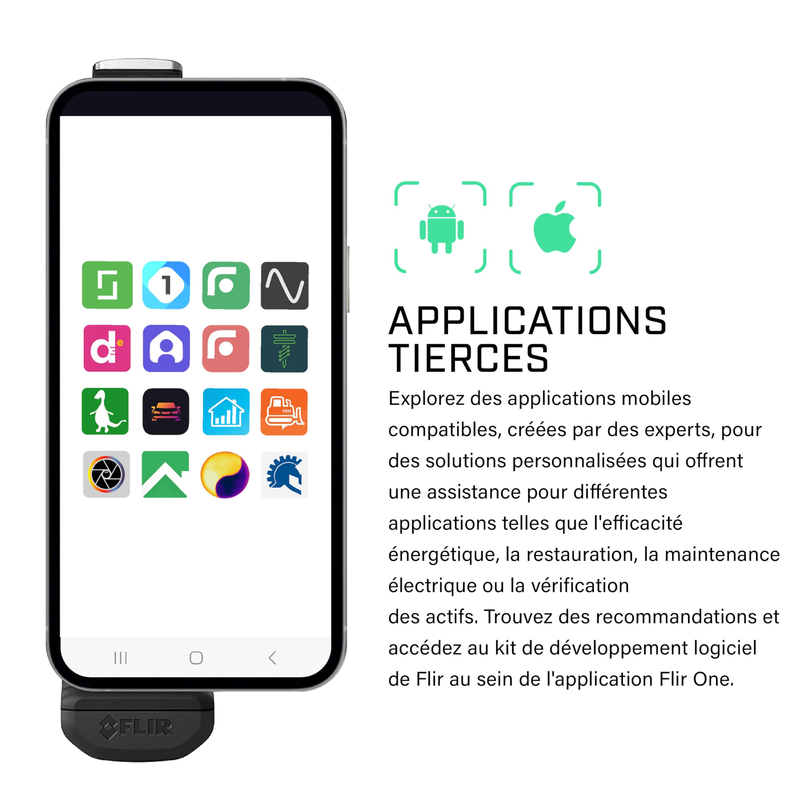 Flir Edge - Caméra Thermique Bluetooth sans Fil pour Smartphones, Compatible avec Tous Les appareils iOS et Android, Super résolution 240x180 (80x60 IR natif)