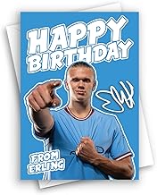 HWC Trading Erling Haaland Birthday Card Design 1 for Man City Football Fans and Supporters