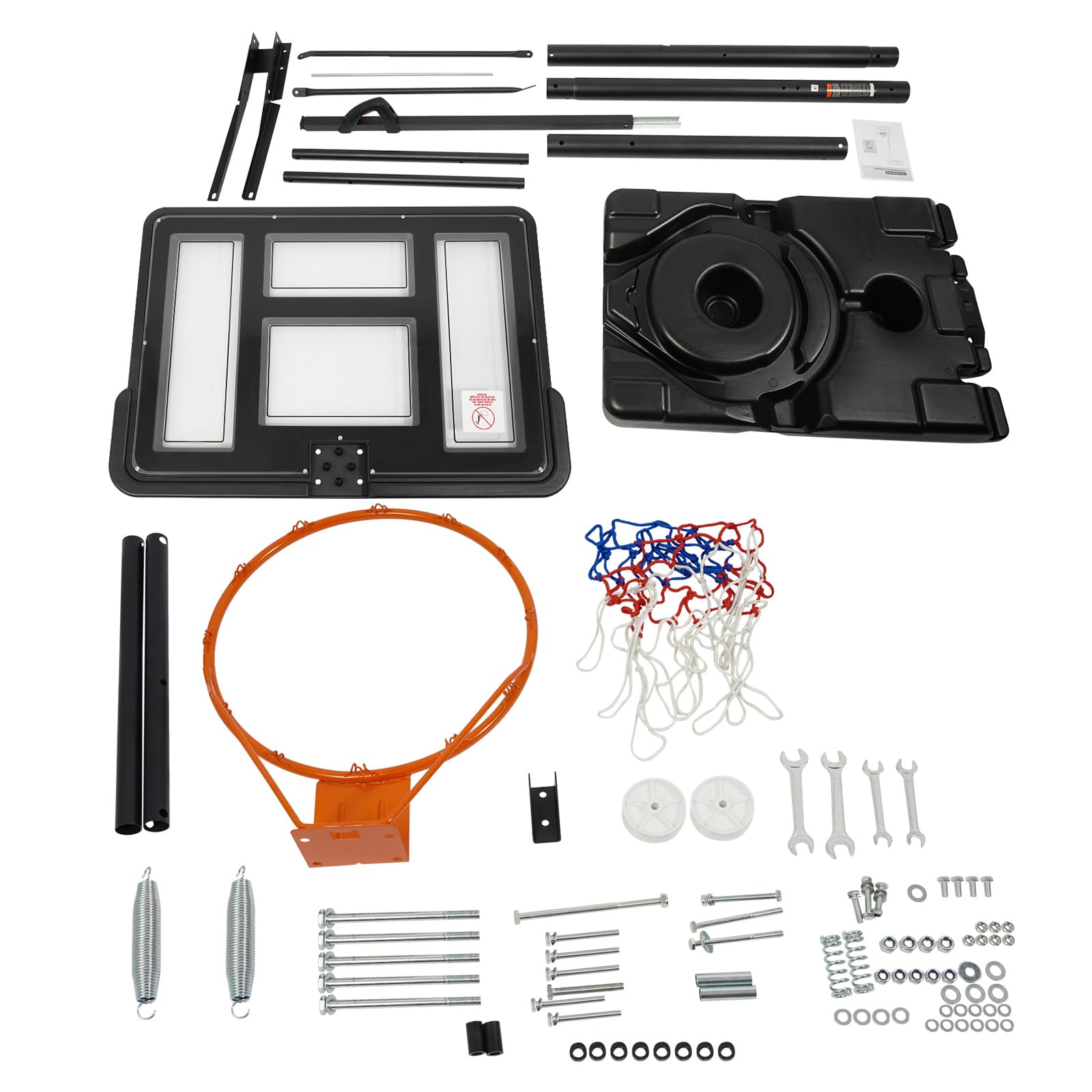 Canasta de baloncesto para exteriores, altura ajustable, canasta de baloncesto portátil, para interiores y exteriores, resistente a la intemperie, para niños, adolescentes y adultos