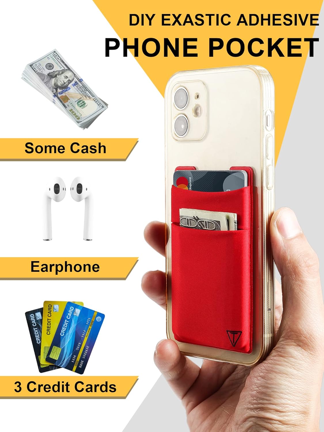 Minimalist Metal wallet,RFID Blocking Smart Pop Up Card Wallet 6-12 Cards Holder Slim Compact Front Pocket Wallets with Elastic Coin Pocket for Men and Women,Red - Image 4