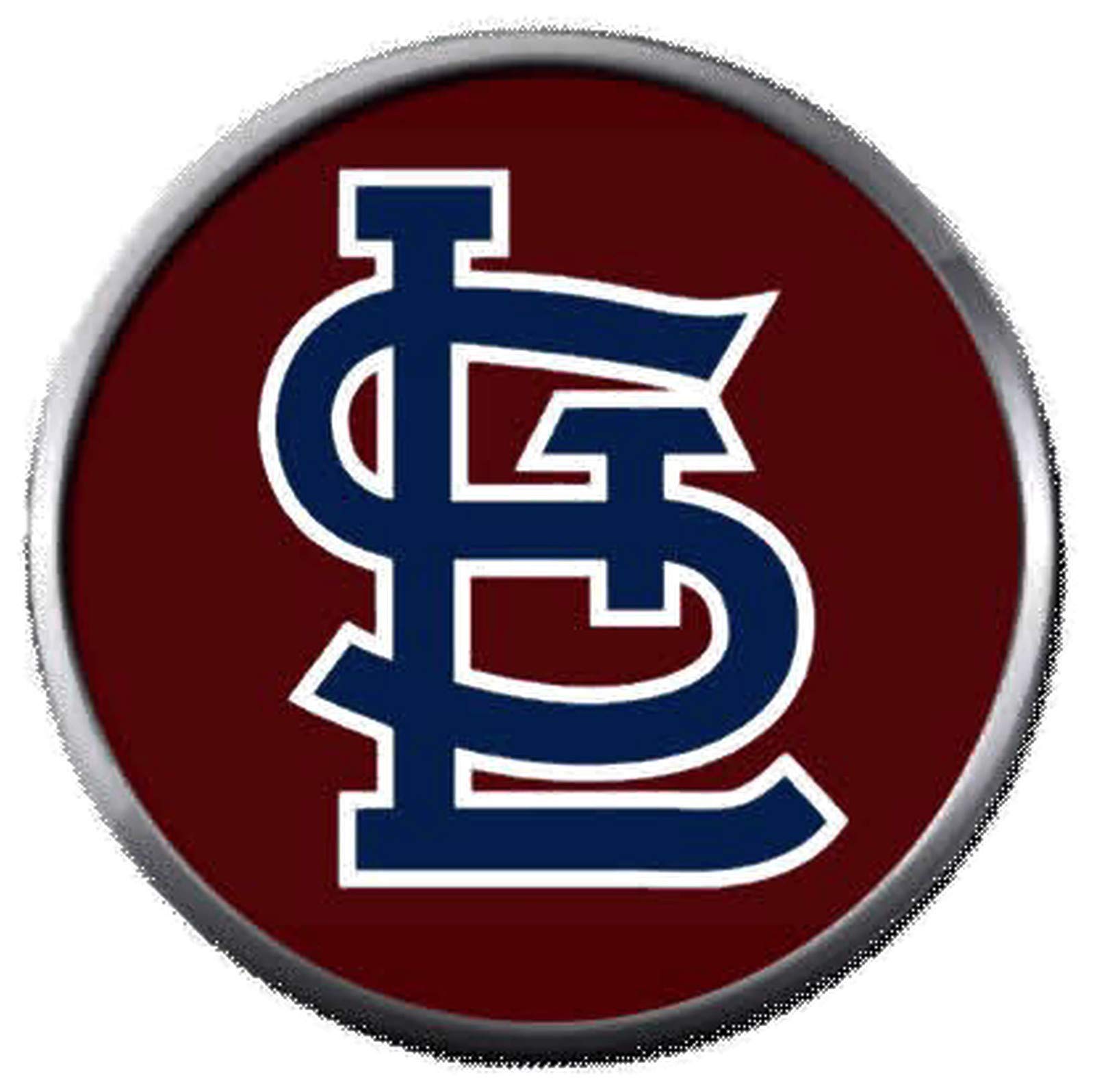 Burgundy STL St Louis Cardinals MLB Baseball Logo 18MM - 20MM Snap Jewelry Charm