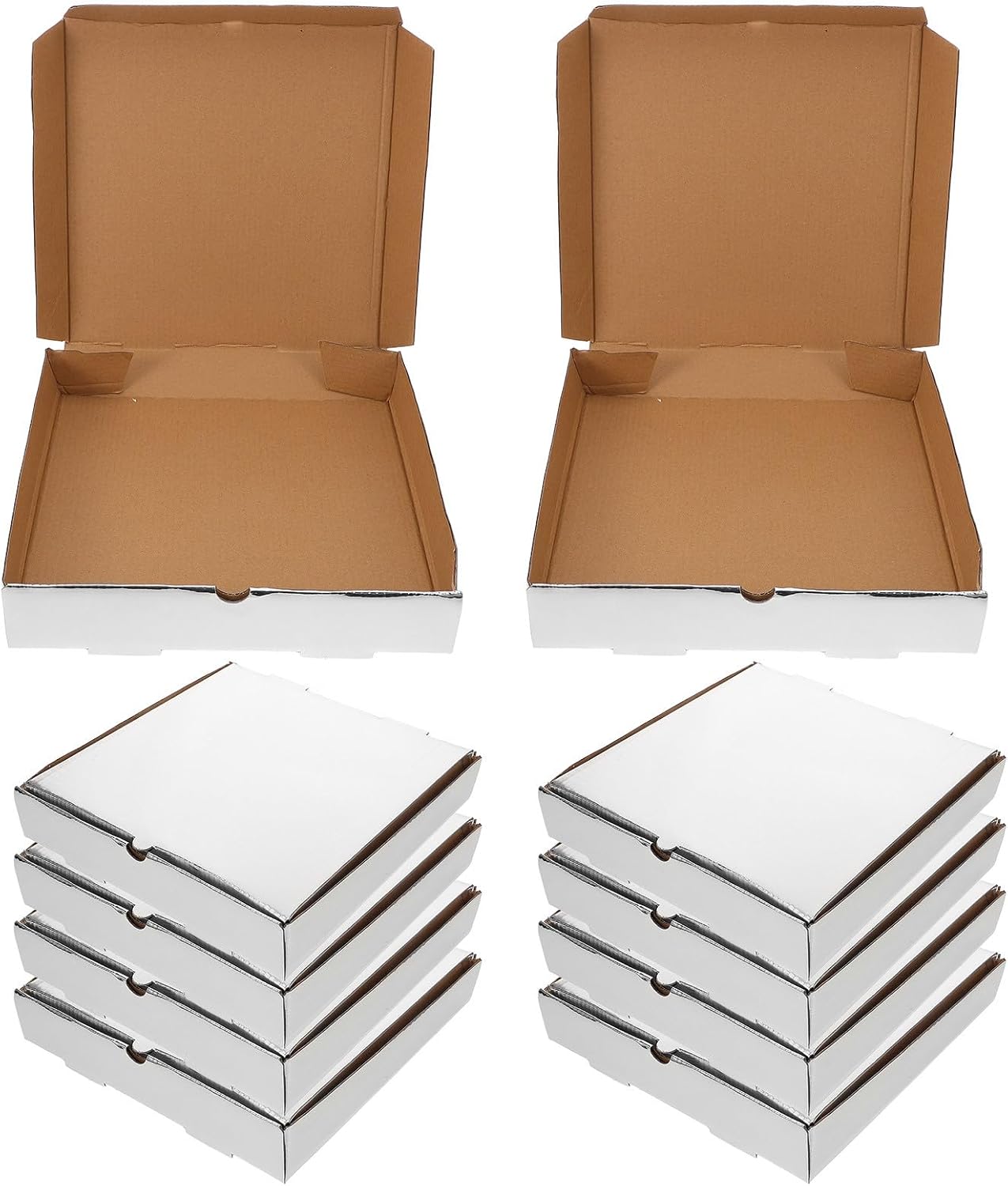 ULTECHNOVO 10pcs 9-inch Kraft Take out Pizza Boxes, Thickened Brown Paperboard, Grease-resistant Disposable Containers for Restaurant, Bakery, and Pizza Takeaway Packaging