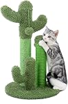 PAWZ Road Cactus Cat Scratching Post with Natural Sisal Ropes, Interactive Ball, Cat Scratcher for Cats and Kittens Green
