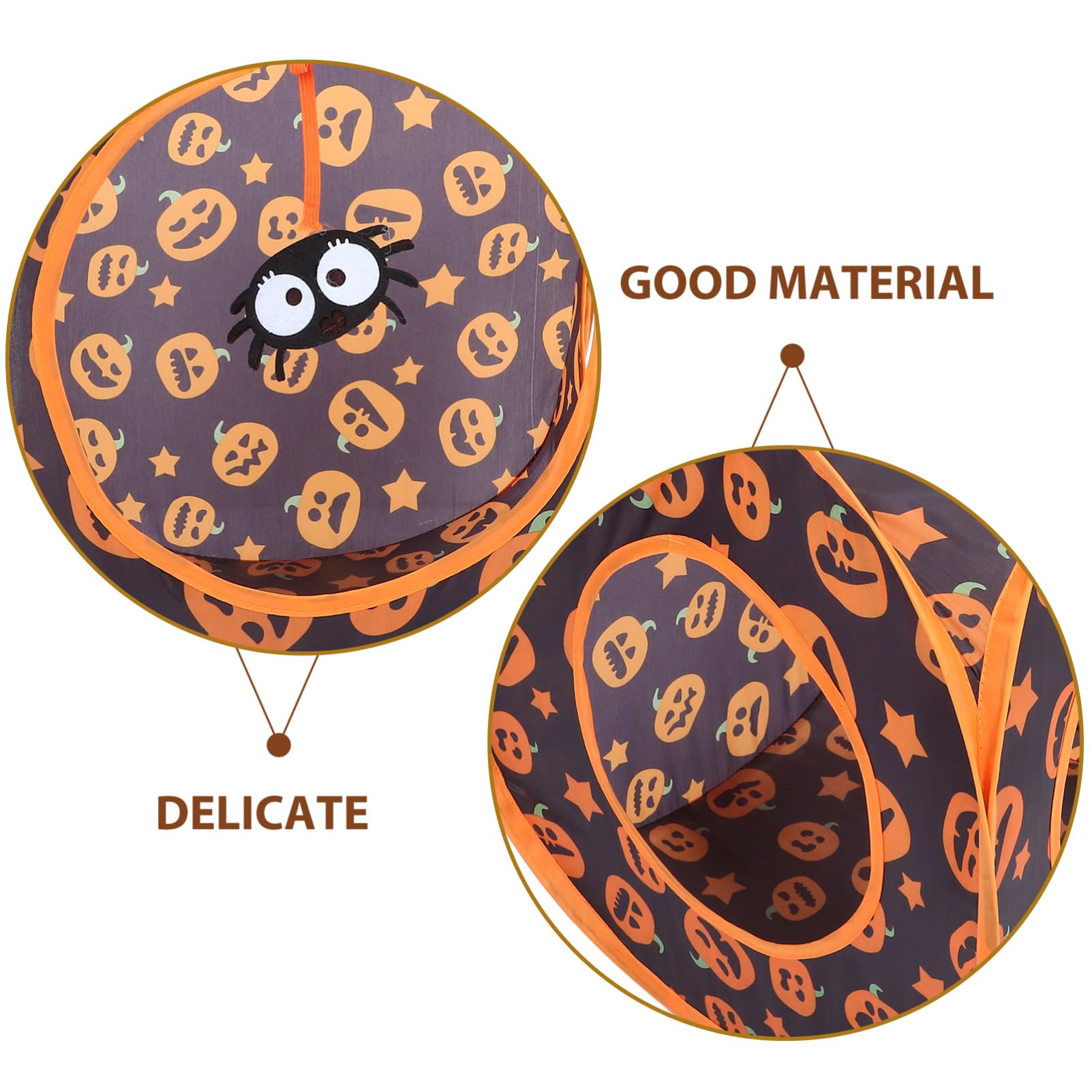 HANABASS Halloween Decorative Cat Tunnel Bed, Pop Up Cat Cube Collapsible Cat Hideouts Play House Cat Cave Tent Haunted House for Indoor Outdoor Kittens Cats B