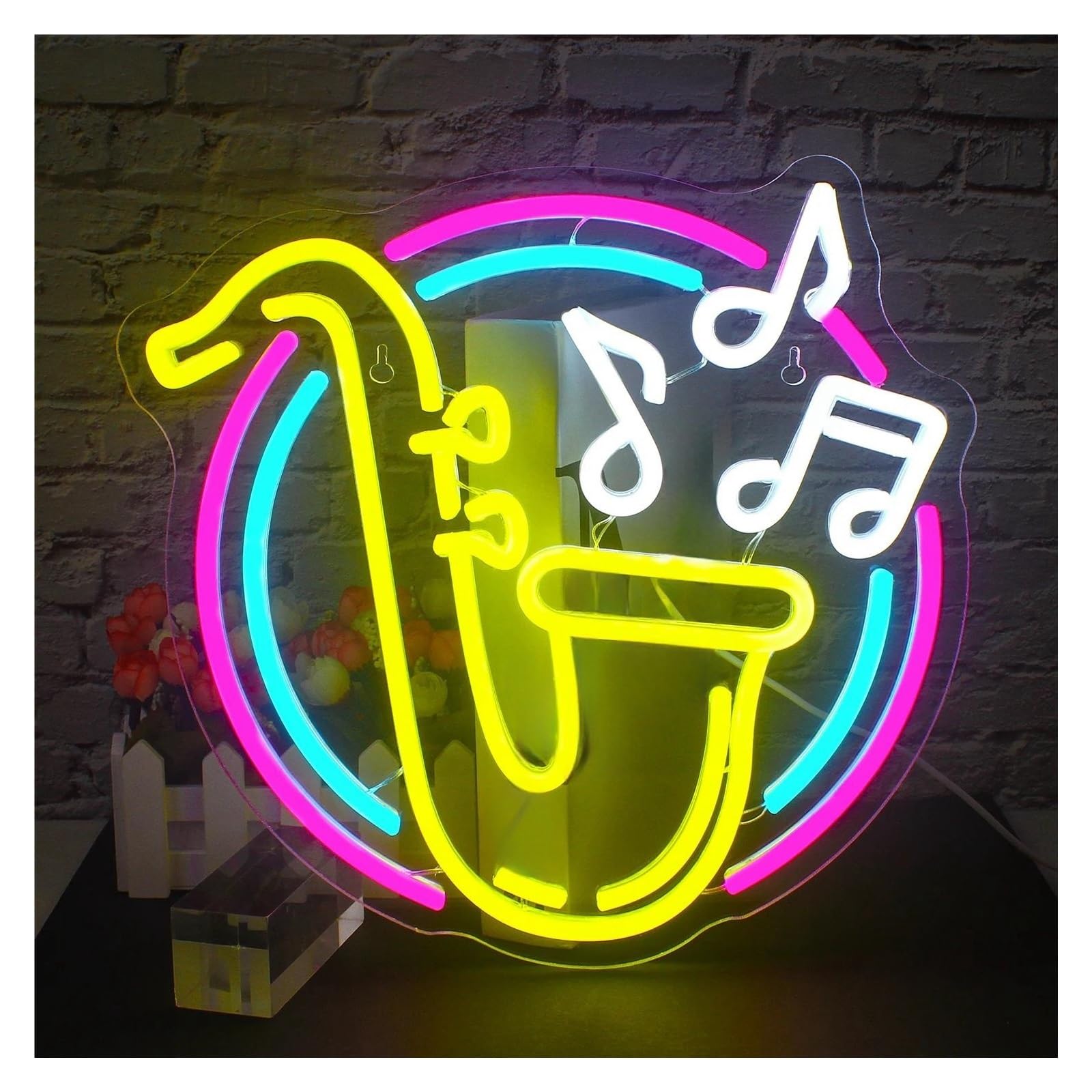 cartelli al neon personalizzati Insegna Al Neon Con Sassofono, Luci Al Neon A Per Decorazioni Da Parete Musica Jazz Luci Per Studio Dal Vivo Aule Feste Illuminate 32cmx31cm