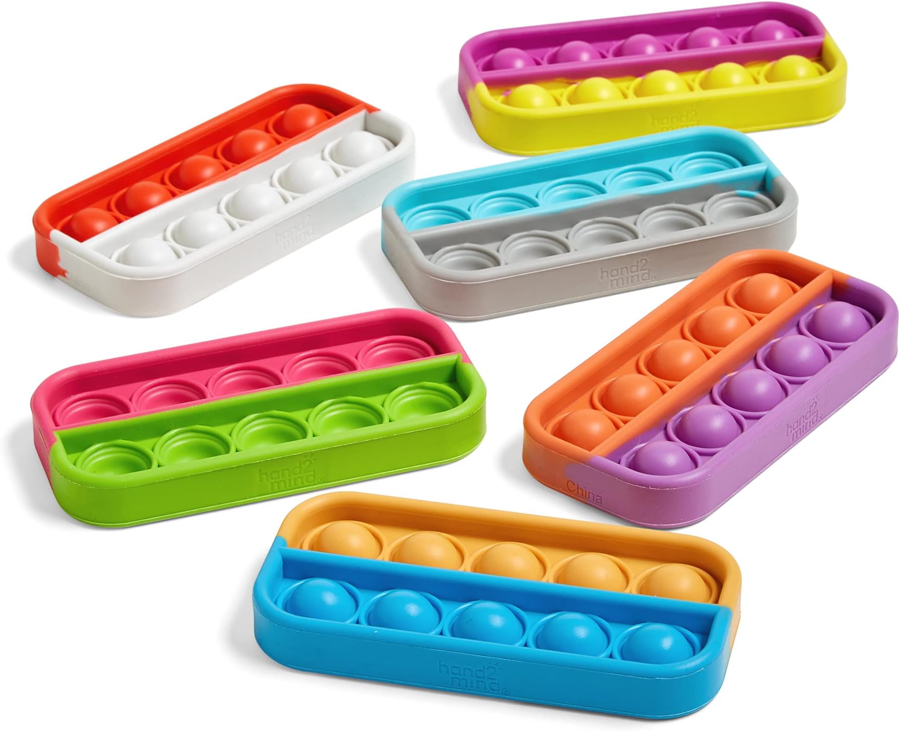 Learning Resources Ten Frame Sensory Bubble Poppers, Ten Frame for Math, Push Pop Fidget Toy, Fine Motor Skills Toys, Pop for Counting, Focus Tools for Kids, Quiet Fidgets for Classroom (Set of 6)