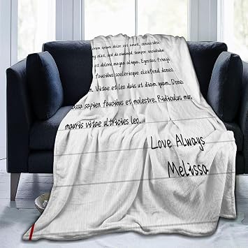 Personalized Handwritten Letter Blanket Throw Custom Name Love Letter Throw Mom Blanket Fathers Day Mothers Day Birthdays Gift for Mom Dad Grandma Grandpa (Style-1)