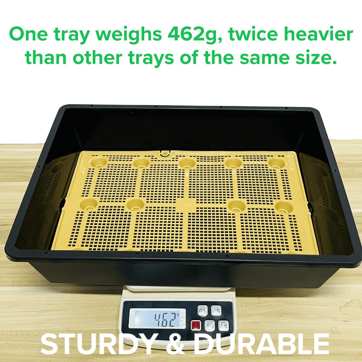 BeGrit Lot de 10 plateaux de démarrage de semis en plastique durable de 33 x 43,2 cm de profondeur, parfaits pour l'intérieur, l'extérieur, les serres