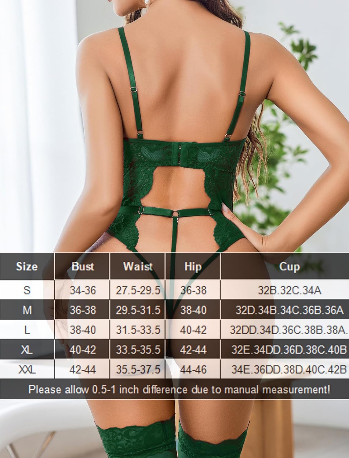 Avidlove Sexy Lingerie for Women Lace Bodysuit with Panty Garter Lingerie Set Teddy Lingerie Body Suit S-XXL - Image 6