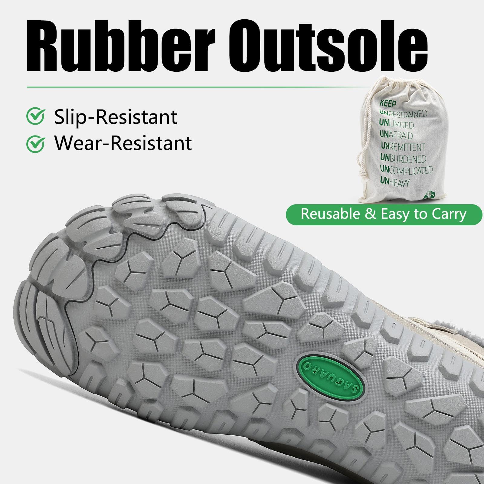 SAGUARO Barefoot Stivali Invernali Impermeabile Uomo Caldo Scarpe Inverno Donna Trekking Sneaker Outdoor Impermeabile