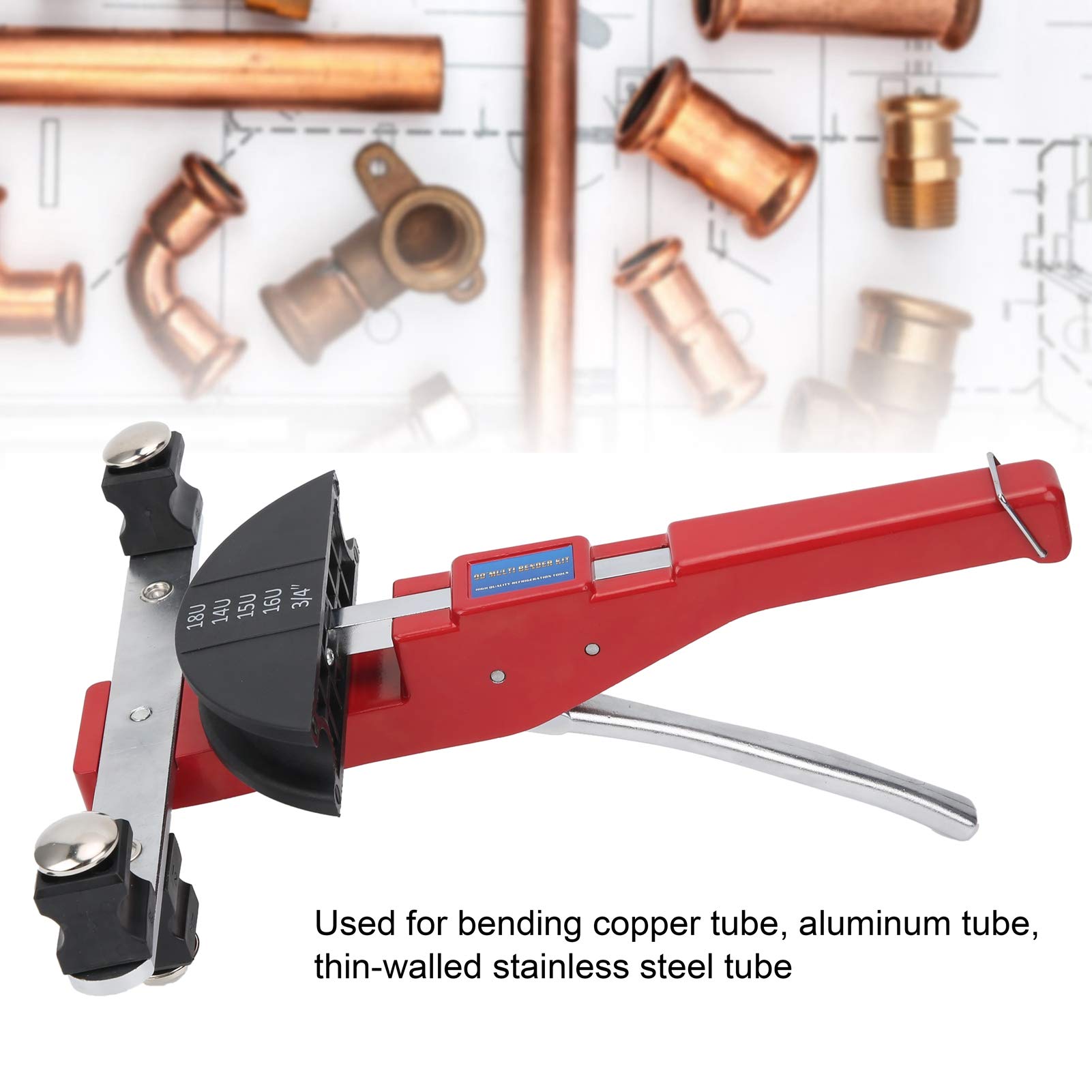 Set piegatubi manuale per tubi in rame e alluminio - Costruzione in lega di alluminio - Piegatrice a 90 gradi per tubi da 1/4 a 7/8 pollici - Kit di utensili manuali professionali
