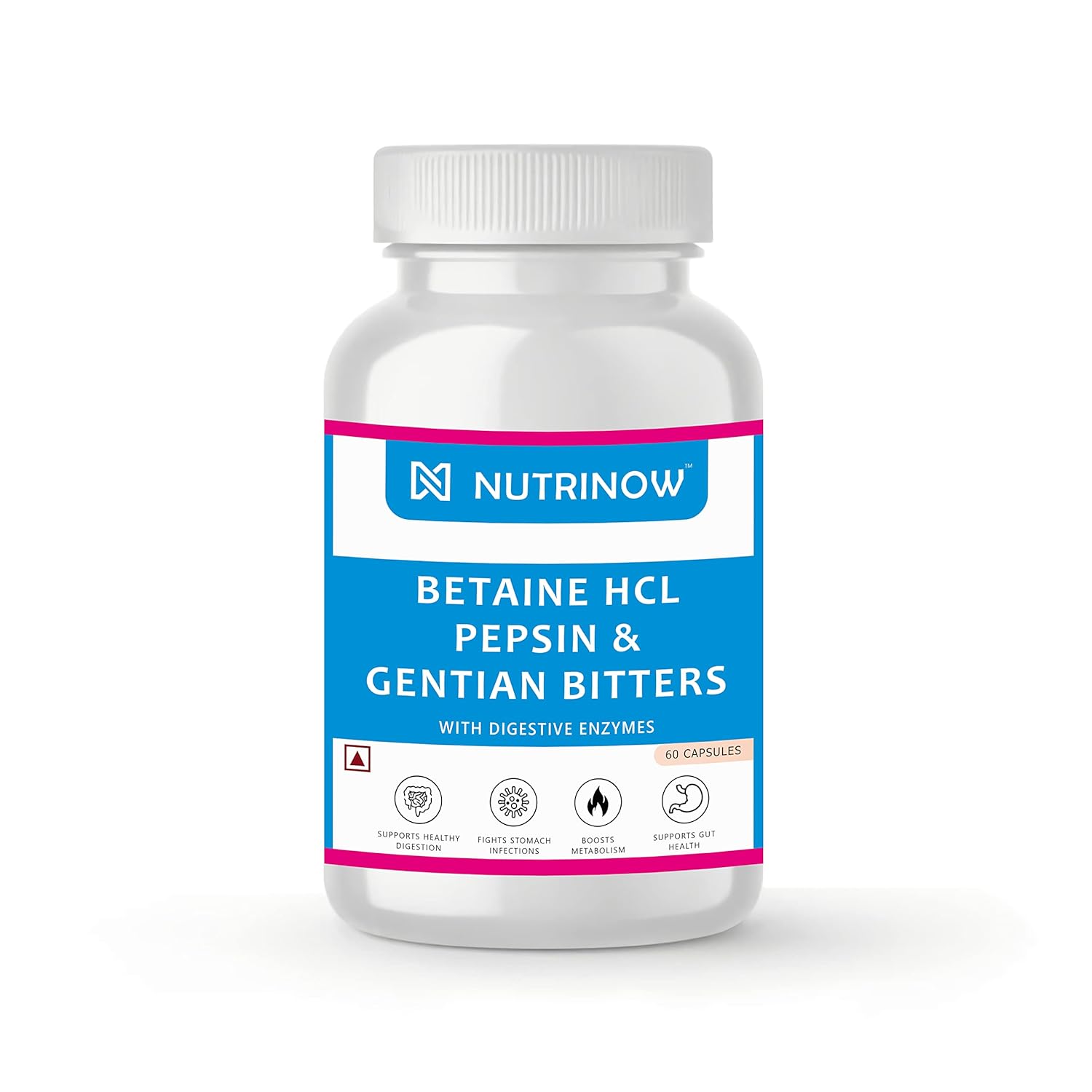 Buy Nutrinow Betaine HCL Pepsin Gentian Bitters with Digestive Enzymes Supports Healthy gut