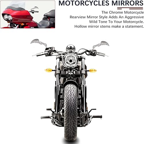 Miniatura 3 de DREAMIZER Espejos de motocicleta en forma de lágrima cromados compatibles con Sportster XL 883 1200 48 72 Softial Fatboy Street Dyna Bob Street
