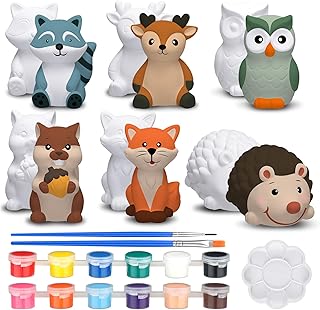 Gemscream 6 Sets Animal Painting Craft Kits Wild Animal Ceramics to Pain...