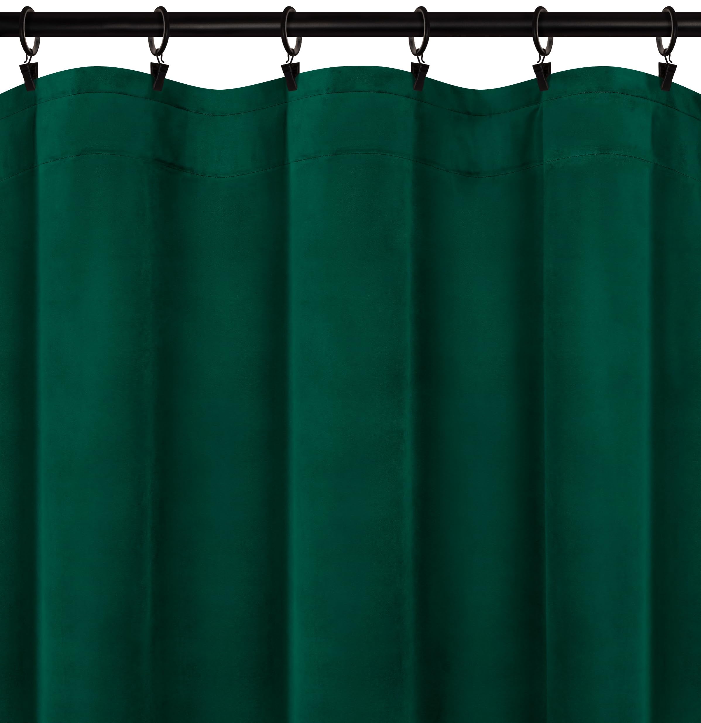 Voppi Welurowe Zasłony do Salonu 140 x 230 cm - Grube Nieprzezroczyste Ciemnozielone z Weluru 250 g/m2 - Butelkowa Zieleń z Uniwersalną Taśmą Marszczącą - Zestaw 2 Sztuk