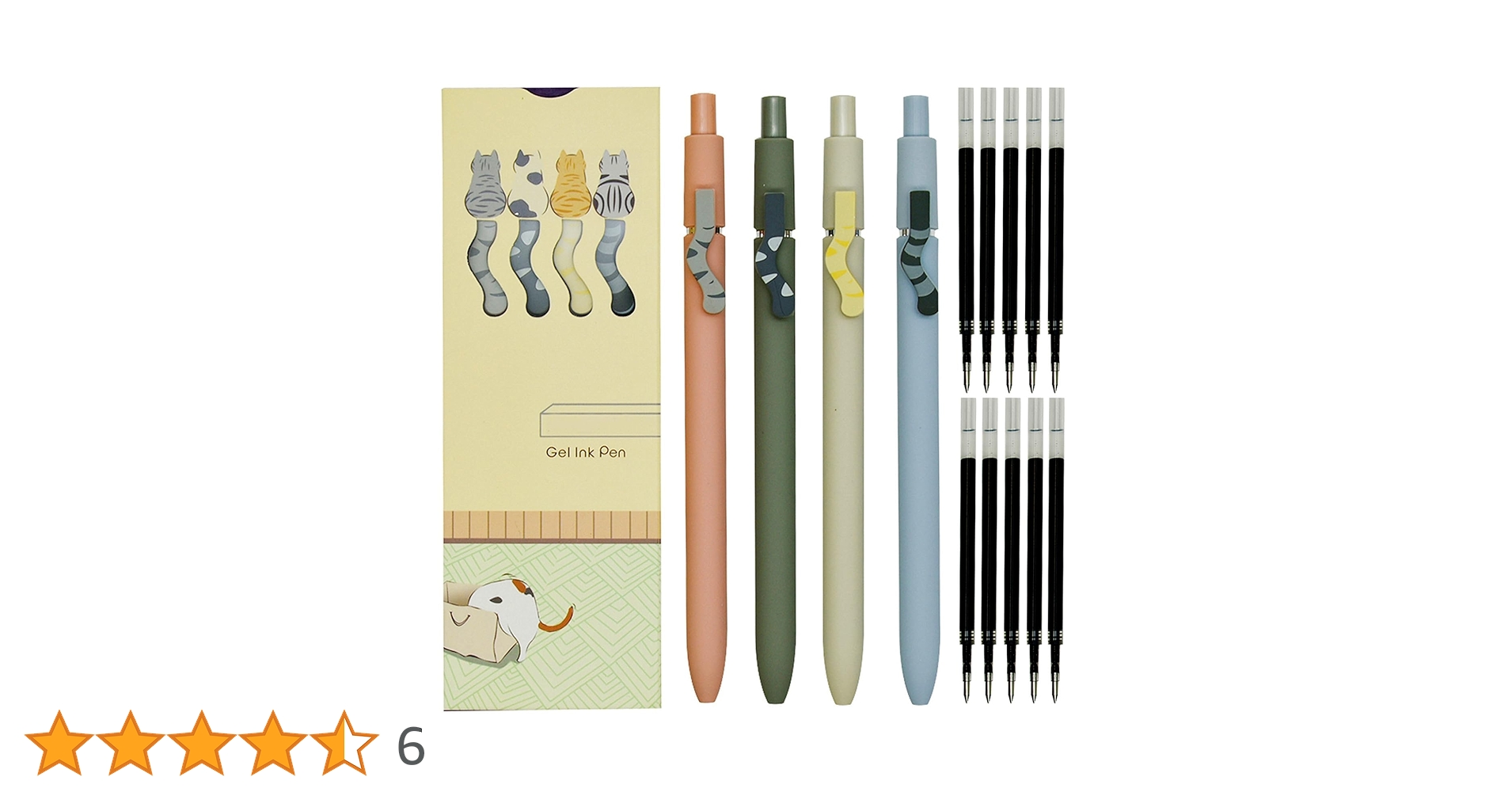 Amazon | Maydahui おしゃれ 猫のしっぽ ボールペン 0.5mm 黒 4本