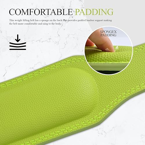 Miniatura 6 de Cinturón de cuero para levantamiento de pesas, 10 agujeros ajustables, 4 pulgadas de ancho, cinturón de alimentación de doble punta para gimnasio,