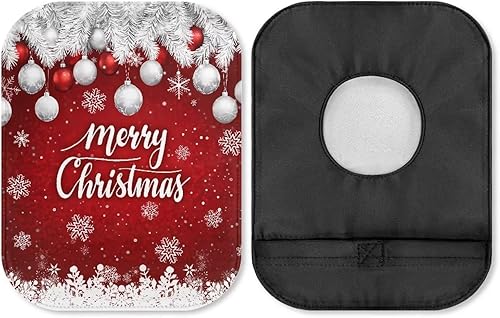 Rnyleeg Bolsas de drenaje de ostomía de Feliz Navidad para mujeres y hombres, fundas elásticas para bolsas de ostomía con cierre, suministros de