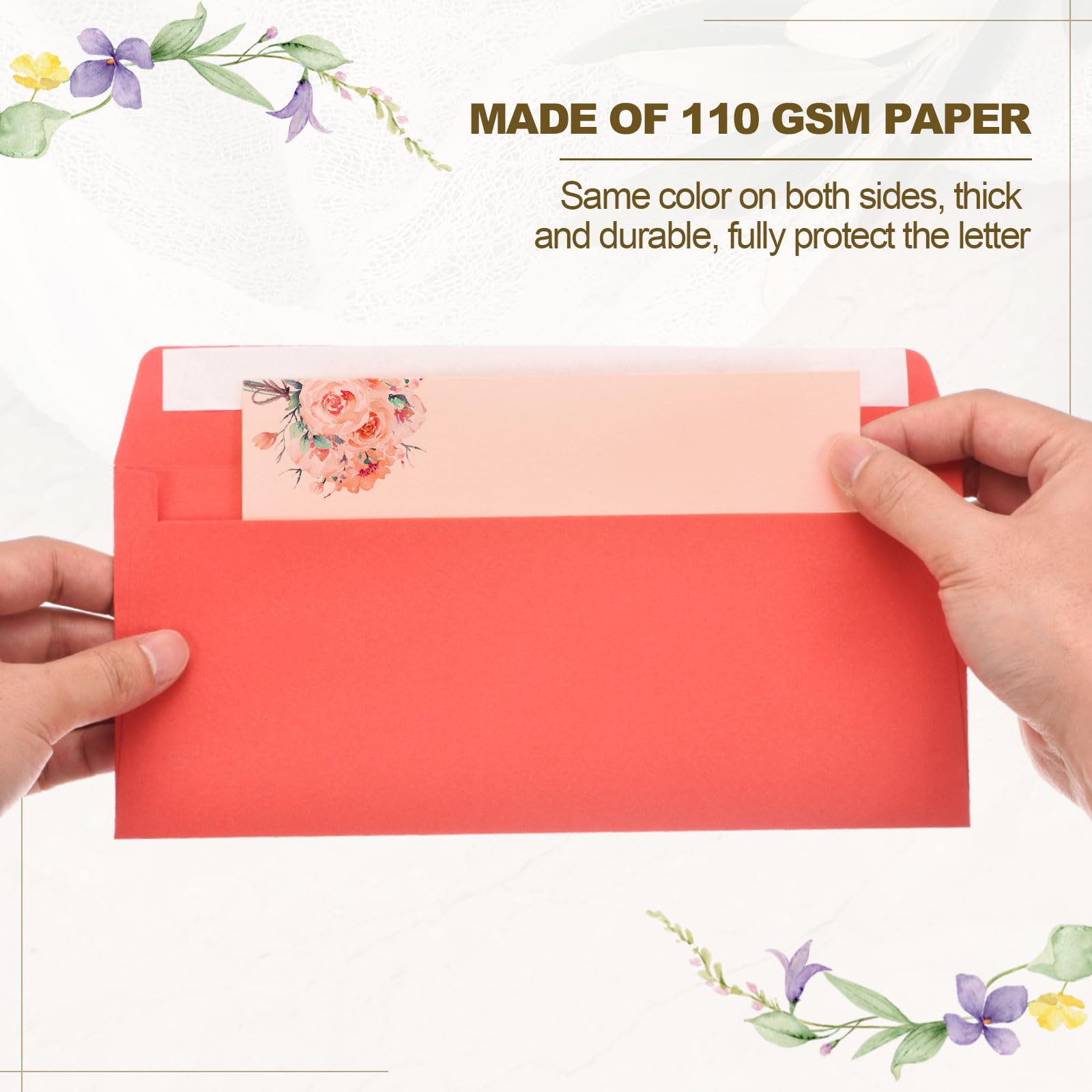 PATIKIL 100 Pack Light Green #10 Business Envelopes, Colored Self Seal Letter Size Envelopes for Business Mailing Office Checks Invitation, 24.1 x 10.5 cm - Image 3