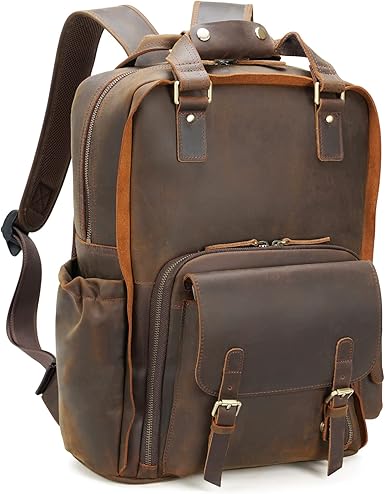 mens leather backpack amazon