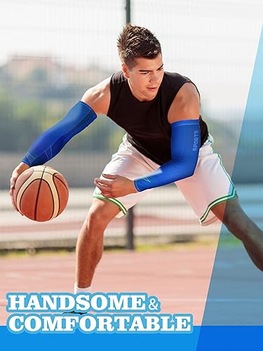 Miniatura 7 de Newcotte 8 pares de mangas de protección solar UV para hombres y mujeres, manga deportiva refrescante para cubrir el brazo, cubierta de compresión