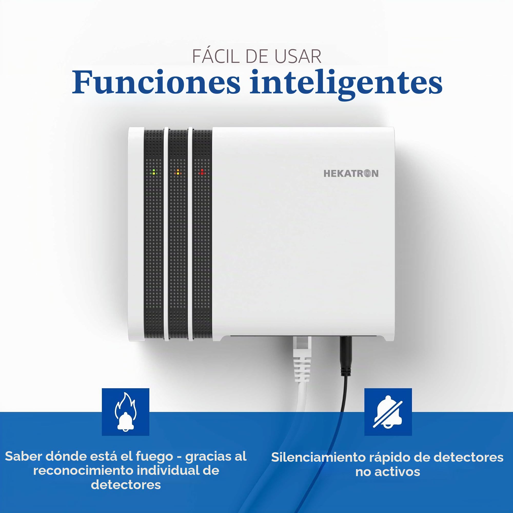 Hekatron Genius Port – Puerta de Enlace inalámbrica para detectores de Humo Genius Plus X – Reenvío fiable de Alarma a terminales móviles, instalación fácil